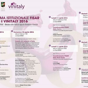 Il programma ufficiale della FISAR per il Vinitaly 2016