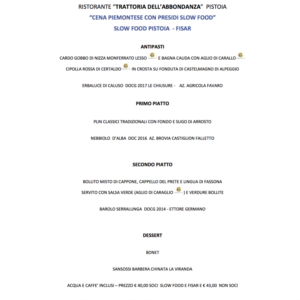 Cena Slow Food/Fisar tema Bollito Piemontese